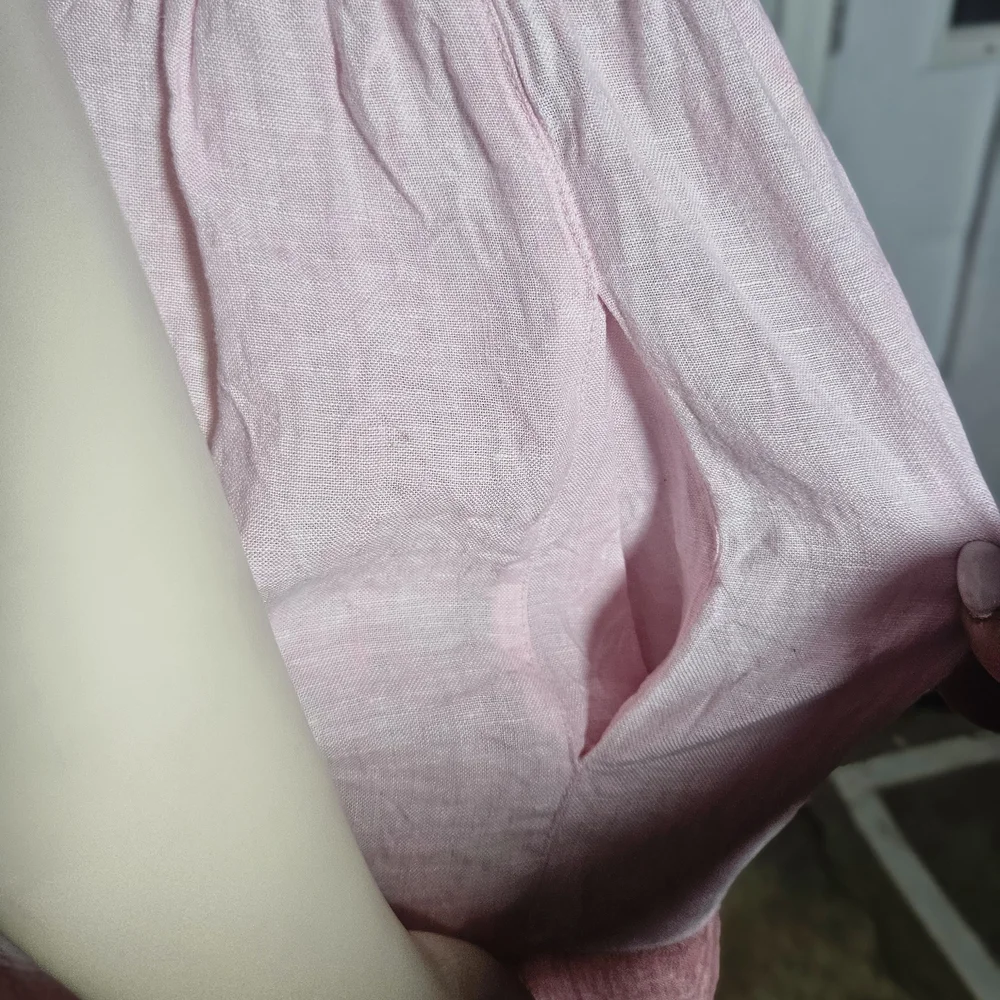 Colorblock Linen Sundress in Blue and Pink - Picture 4 of 8